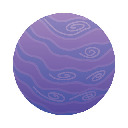 cute planet with purple lines and spots vector illustration designのイラスト素材