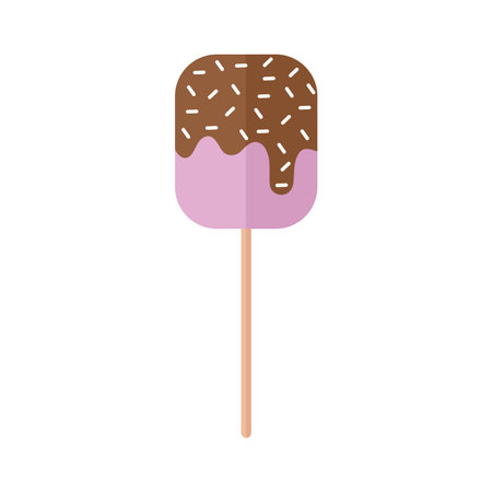 popsicle with a pink color and chocolate vector illustration designのイラスト素材