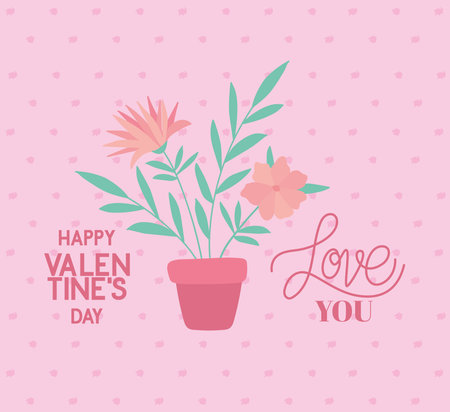 bundle of roses on flower pot over a pink background vector illustration designのイラスト素材
