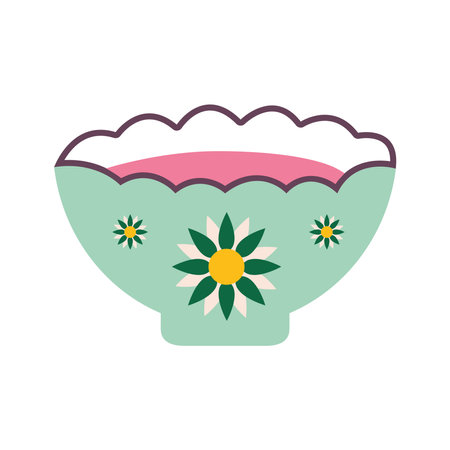 cup of tea with a green color and flowers vector illustration designのイラスト素材
