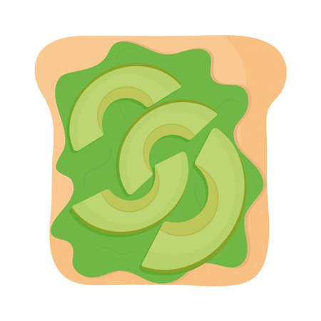 bread with one guacamole and avocados in the top of it vector illustration designのイラスト素材