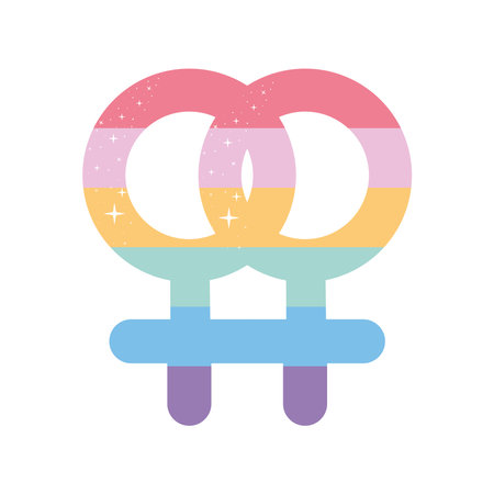 venus symbol with lgbtq pride colors vector illustration designのイラスト素材