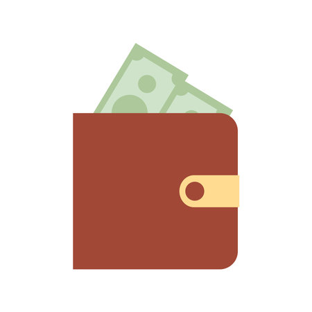 wallet with money on a white background vector illustration designのイラスト素材