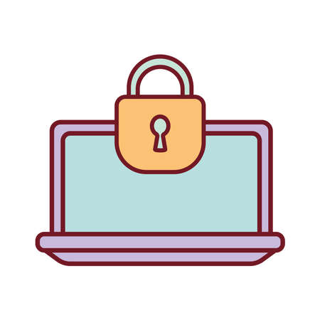 screen with a padlock on a white background vector illustration designのイラスト素材