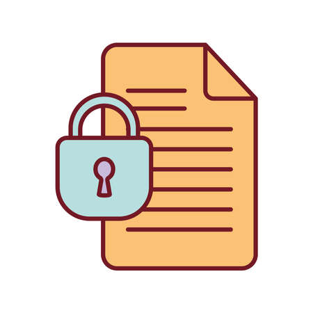 paper with a padlock on a white background vector illustration designのイラスト素材