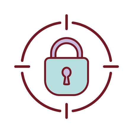 padlock with a blue color on a white background vector illustration designのイラスト素材
