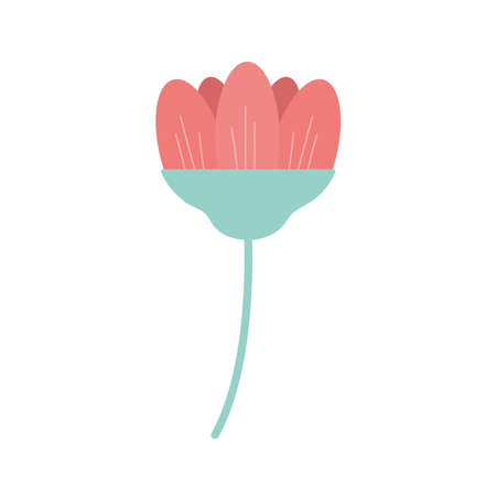 rose with green stem on a white background vector illustration designのイラスト素材