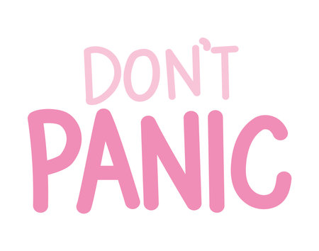 cute sticker about dont panic lettering vector illustration designのイラスト素材