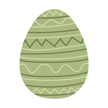 easter egg with green color vector illustration designのイラスト素材