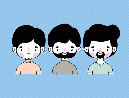 group of mens icons on a blue background vector illustration design