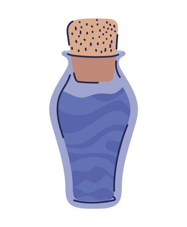 purple bottle with one potion on a white background vector illustration designのイラスト素材