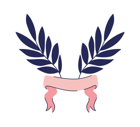 plant in two pink ribbons vector illustration designのイラスト素材