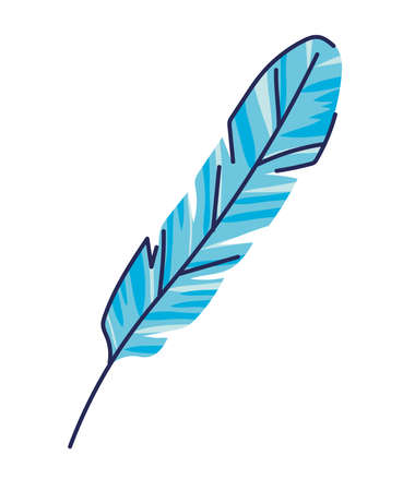 blue feather on a white background vector illustration designのイラスト素材