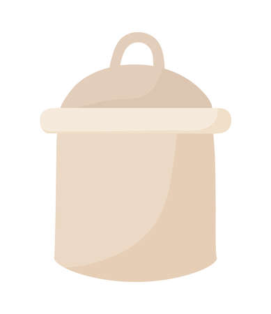 gray cooking pot isolated iconのイラスト素材