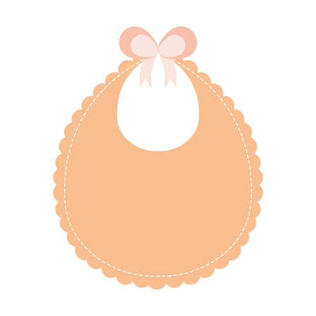 orange baby bib isolated iconのイラスト素材