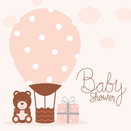 baby shower illustration and giftboxのイラスト素材