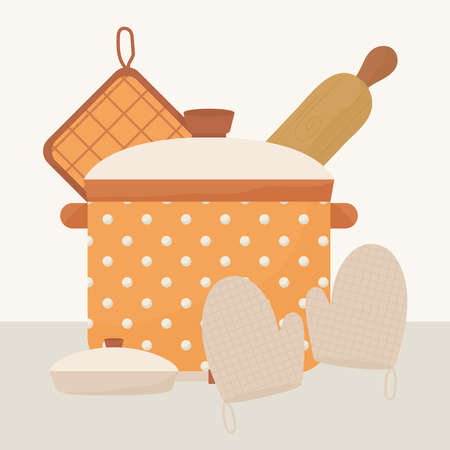 set of five cooking iconsのイラスト素材