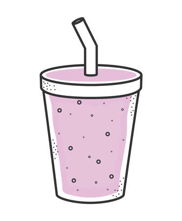purple milkshake icon on whiteのイラスト素材