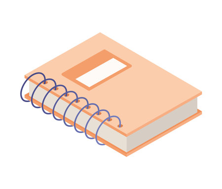 orange ringed book on whiteのイラスト素材