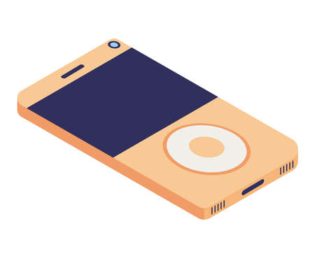 orange music player isolated iconのイラスト素材