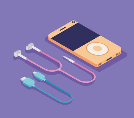 music player and earphone iconsのイラスト素材
