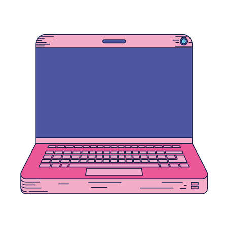 pink portatil icon on whiteのイラスト素材