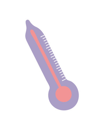 purple thermometer icon over whiteのイラスト素材