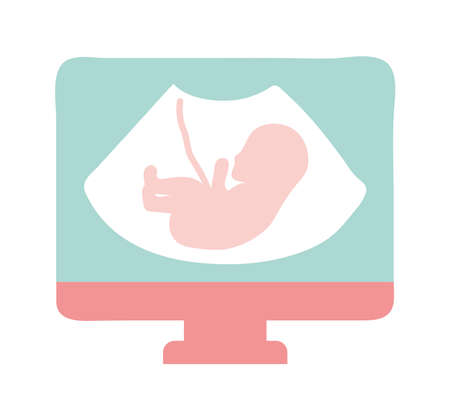 ultrasound machine icon over whiteのイラスト素材