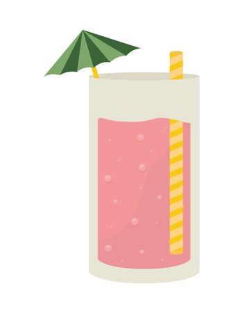 coctail with straw and umbrellaのイラスト素材