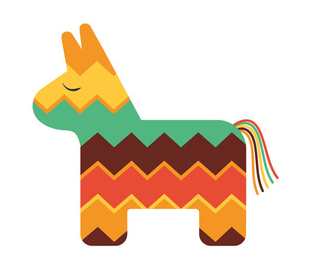 colorful mexican pinata for festivalsのイラスト素材