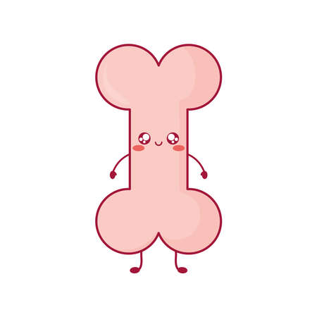 cute smiling pink bone illustrationのイラスト素材