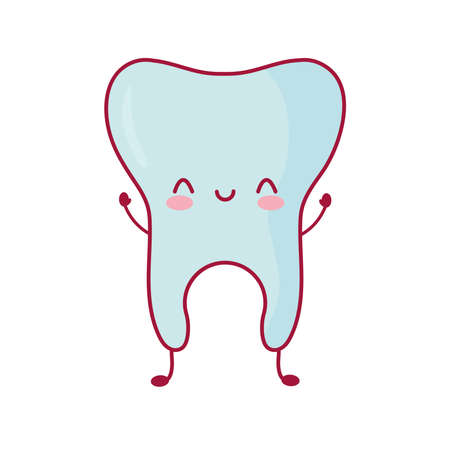 smiling blue tooth over whiteのイラスト素材