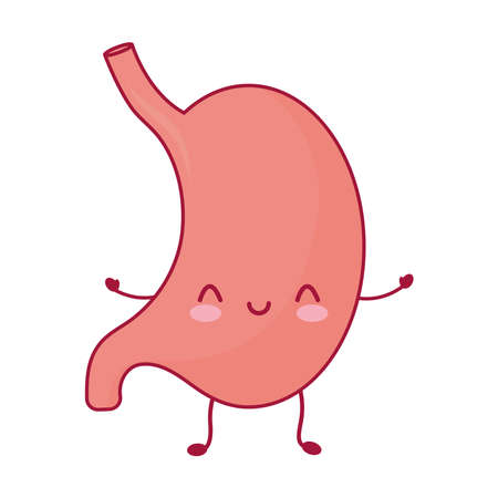 cute smiling pink stomach iconのイラスト素材