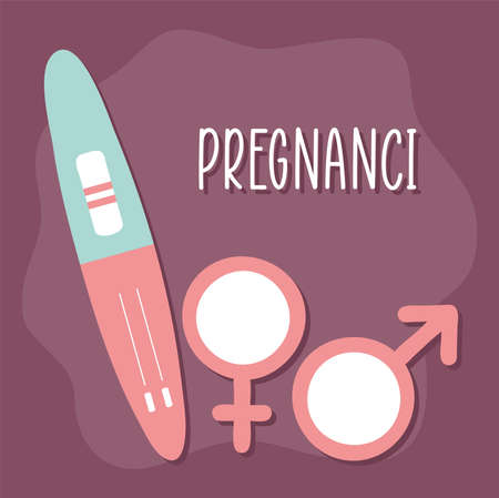 pregnancy test and gender symbolsのイラスト素材