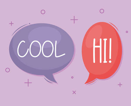 cute dialog clouds pair iconのイラスト素材