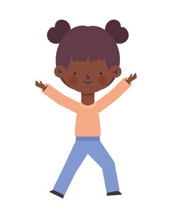 little afro kid with braidsのイラスト素材