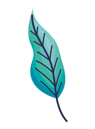 turquoise leaf and stem illustrationのイラスト素材