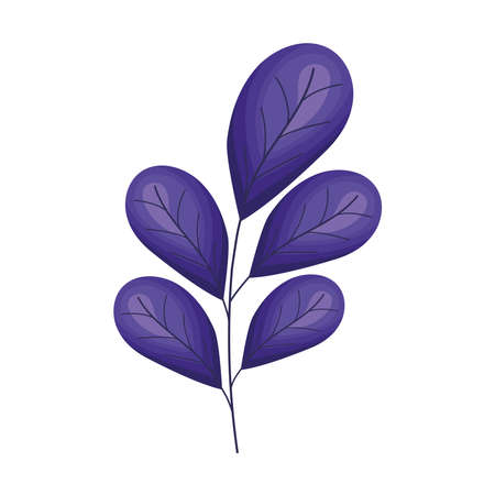 cute purple leaves and stemのイラスト素材