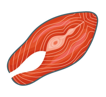 tuna slice icon over whiteのイラスト素材