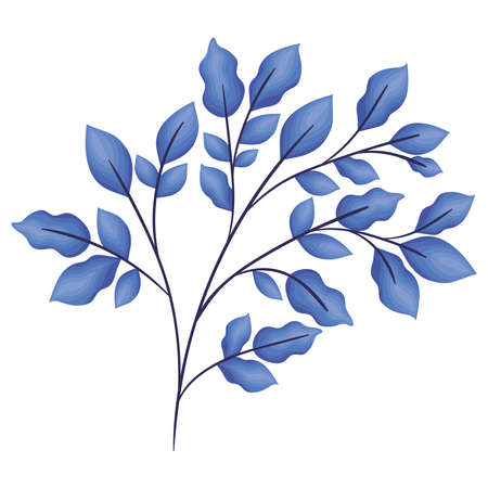blue plant icon and stemのイラスト素材