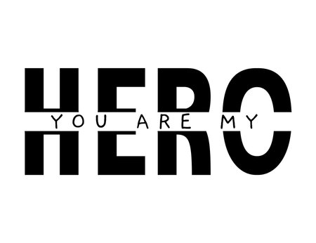 you are my hero lettersのイラスト素材