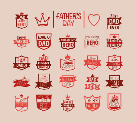 set of fathers day lettersのイラスト素材