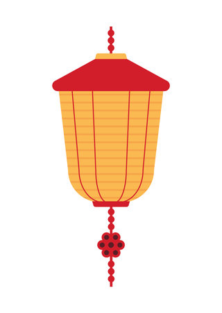 golden asian lamp with ornamentsのイラスト素材