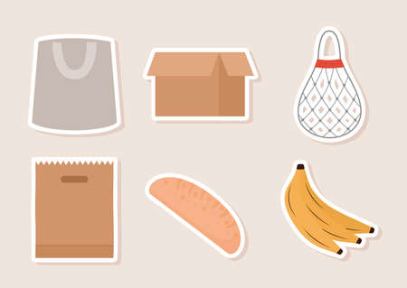 set of shopping bags iconsのイラスト素材