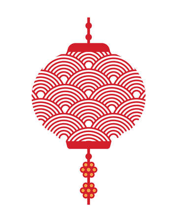pretty chinese lamp with ornamentsのイラスト素材