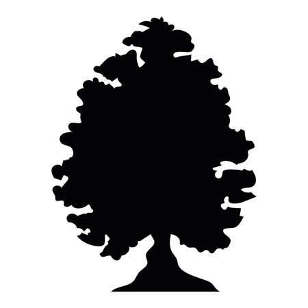 tree silhouette icon over whiteのイラスト素材