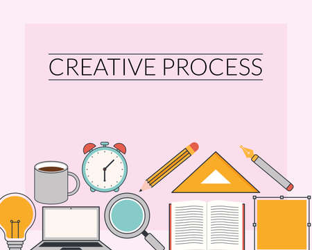 creative process poster over pinkのイラスト素材