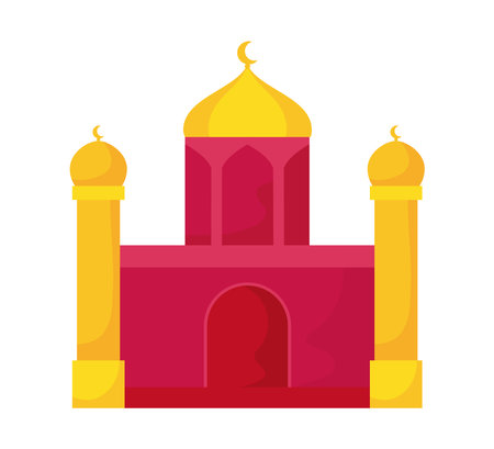 arabic golden buildings with moonsのイラスト素材
