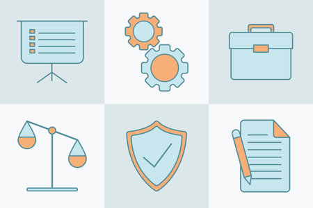 set of six business iconsのイラスト素材