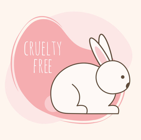 cruelty free card and rabbitのイラスト素材